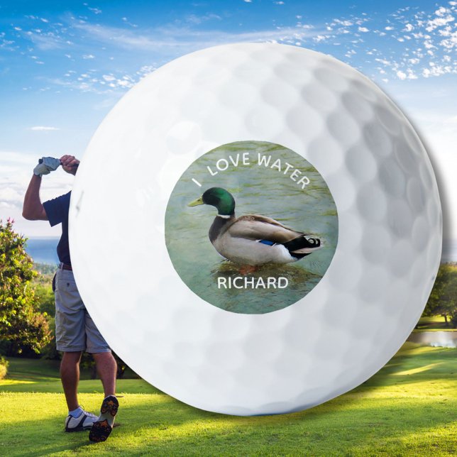 Fun Mandarin Duck Lieben Wassername Golfball (Von Creator hochgeladen)