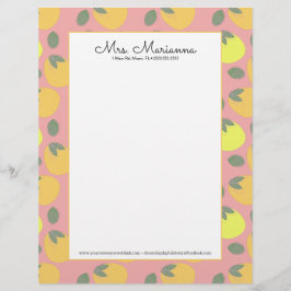 Fun Mango Orange Yellow Fruit Briefbogen