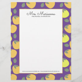 Fun Mango Orange Yellow Fruit Briefbogen