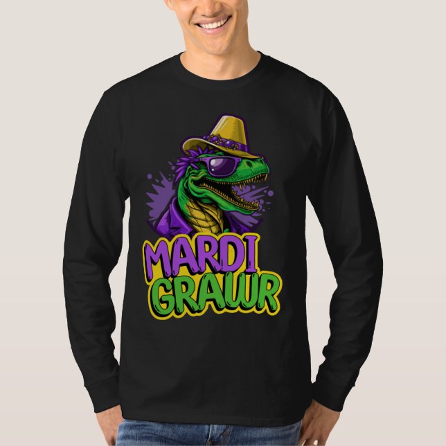 Fun Mardi Grawr Dinosaur Tyrannosaurus Rex  Mardi  T-Shirt (Vorderseite)