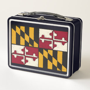 Fun Maryland Flag Retro Metro Lunch Box