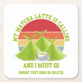 Fun MATCHA Berge rufen Latte Drinker Rechteckiger Pappuntersetzer