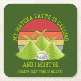 Fun MATCHA Berge rufen Latte Drinker Rechteckiger Pappuntersetzer