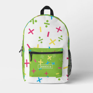 Fun Math Symbole hell grün Bedruckter Rucksack