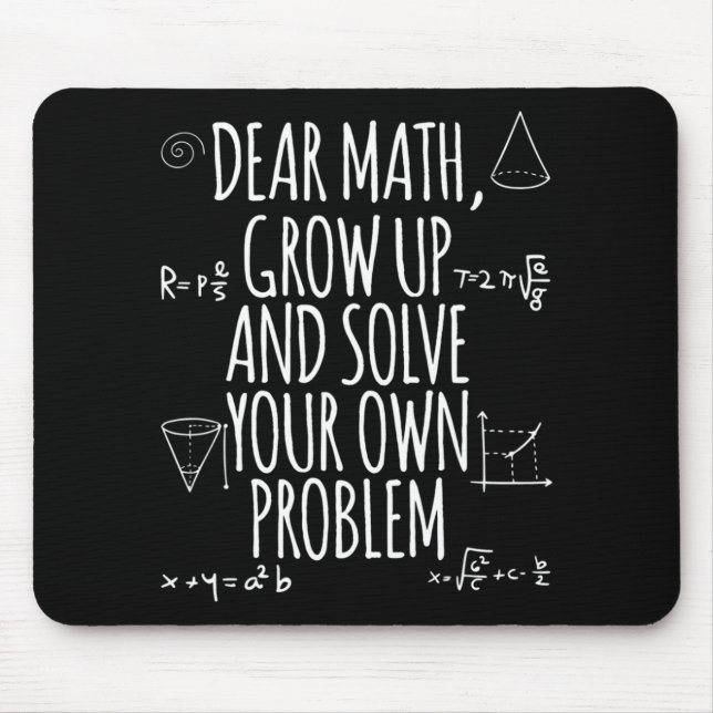 Fun Math Zitat Girl Boy Männer Frauen lieben Math  Mousepad (Vorne)
