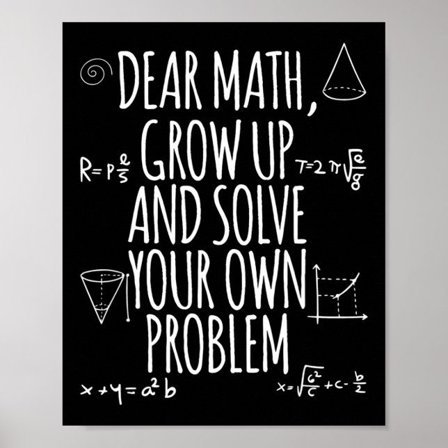 Fun Math Zitat Girl Boy Männer Frauen lieben Math  Poster (Vorne)