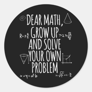 Fun Math Zitat Girl Boy Männer Frauen lieben Math Runder Aufkleber
