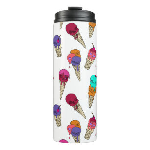 Fun Melty Summer Goth Skull Ice Creme komisch weiß Thermosbecher