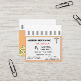 Fun Memable Prescription Medical Business Card Quadratische Visitenkarte