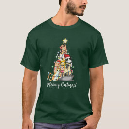 Fun Meowy Catmas Weihnachtsbaum T-Shirt