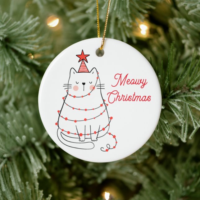 Fun Meowy Weihnachts Cat Ornament (Baum)
