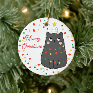Fun Meowy Weihnachts Cat Ornament