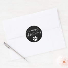 Fun Meowy Weihnachtskatze Themed Weihnachten Runder Aufkleber