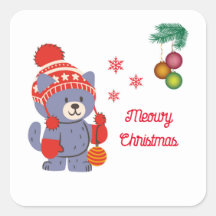 Fun Meowy Weihnachtskatzkleber