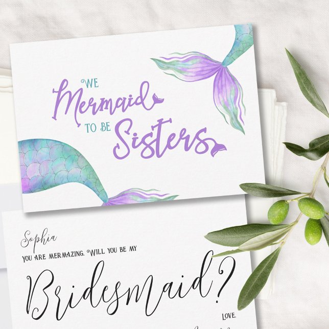Fun Mermaid zum Sisters Bridesmaid Vorschlag Card (Von Creator hochgeladen)
