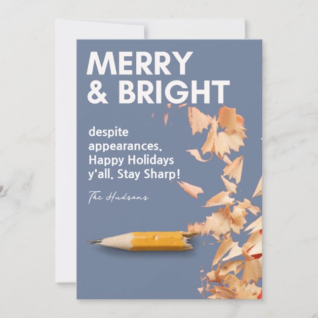 Fun Merry & Bright Holiday Feiertagskarte (Vorderseite)