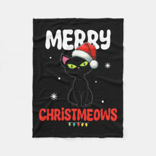 Fun Merry Christmeows Jolly Cat Christmas Kids Fleecedecke
