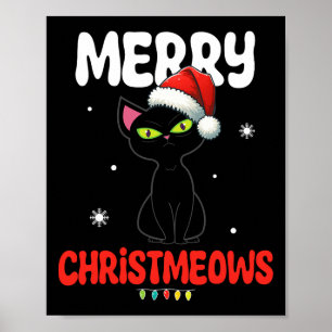 Fun Merry Christmeows Jolly Cat Christmas Kids Poster