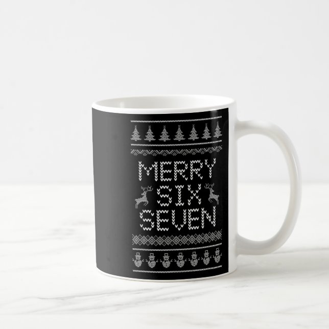 Fun Merry Six Seven 6 7 Meme Design Christmas Humo Kaffeetasse (Rechts)