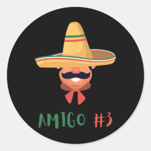 Fun Mexican Amigo #3 Group Matching Diy Halloween Runder Aufkleber