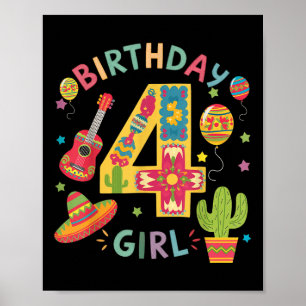 Fun Mexican Themed Party 4. Geburtstag Fiesta 4 Ja Poster