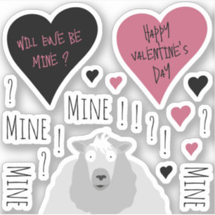 Fun Mine Mine Minine Sheep Thema Aufkleber