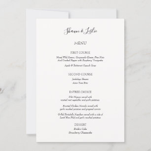 Fun Minimalistisch Wedding Three Courts Menu Einladung