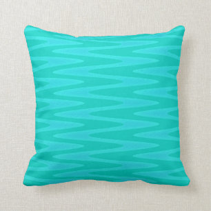 Fun Minty Aquamarin Gree Aqua Zigzag Muster Kissen