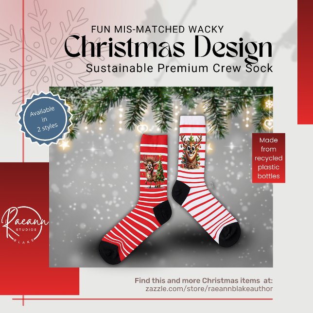 Fun Mis-Match-Wacky Weihnachtssocken für die Crew Socken (Von Creator hochgeladen)