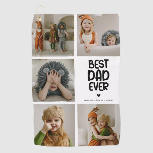 Fun Modern 'BEST VATER EVER' 5 Foto Golfhandtuch