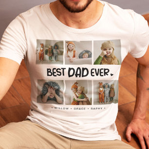Fun Modern 'BEST VATER EVER' 6 Foto T-Shirt