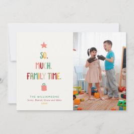 Fun Modern Christmas Photo Family Time Retro Feiertagskarte