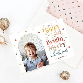 Fun Modern Confetti Happy Joyful Bright Foto Arch Folien Feiertagskarte