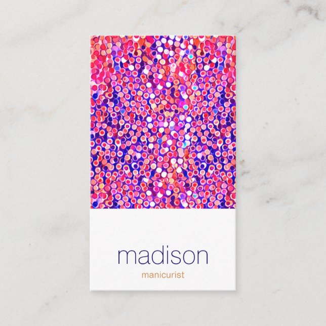Fun Modern farbenfroh pink Confetti Salon Visitenkarte (Vorderseite)