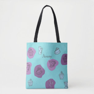 Fun Modern farbenfrohe Tea Tote Beutel