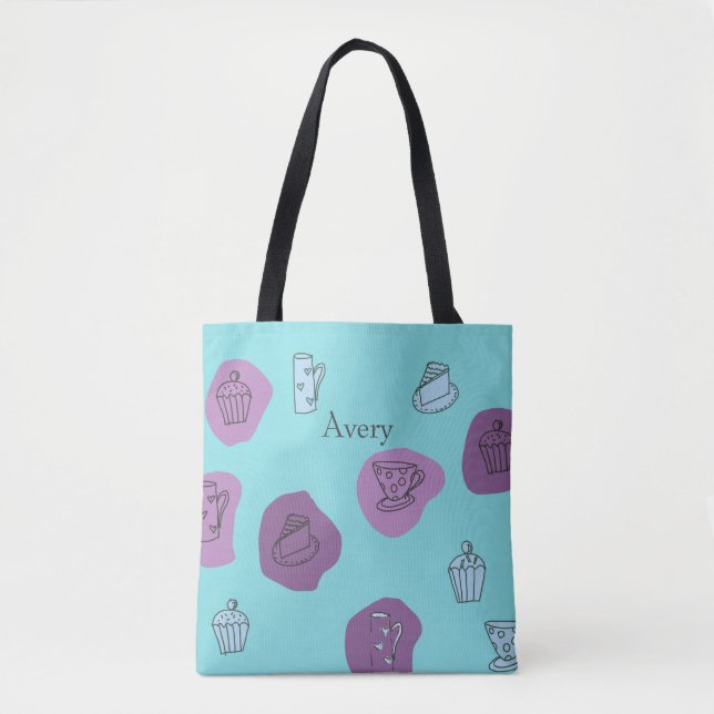 Fun Modern farbenfrohe Tea Tote Beutel (Vorderseite)