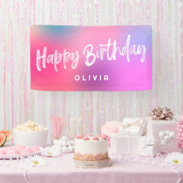 Fun Modern farbenfroher Tee Tween Pink Girl Geburt Banner