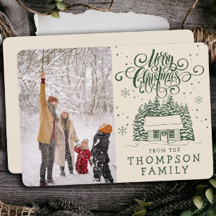 Fun Modern Frohe Weihnachtsbaumschrift Typografie Feiertagskarte