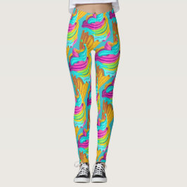 Fun Modern Girl Colorful Ice Creme Cone Muster Leggings