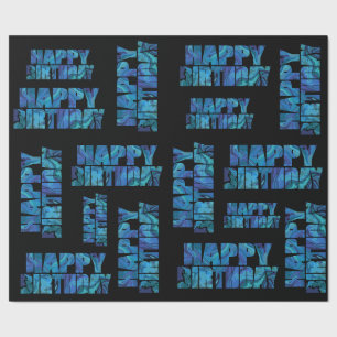 Fun Modern Happy Birthday Geschenkpapier