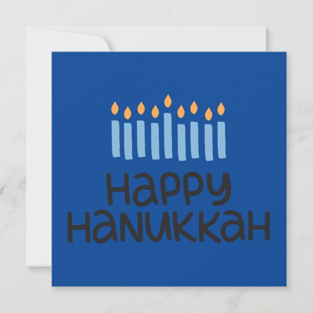 Fun Modern "Happy Hanukkah" Flat Card (Vorderseite)