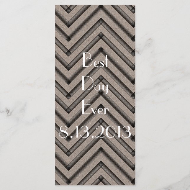 Fun & Modern Kraft Wedding Program Programm (Vorderseite)
