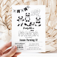 Fun Modern 'Party like a Panda' Kindergeburtstag