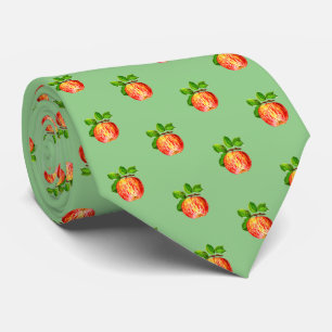 Fun Modern Red Apple Frucht Muster Green Krawatte