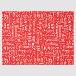 Fun Modern Red Merry Christmas Script Decoupage Seidenpapier