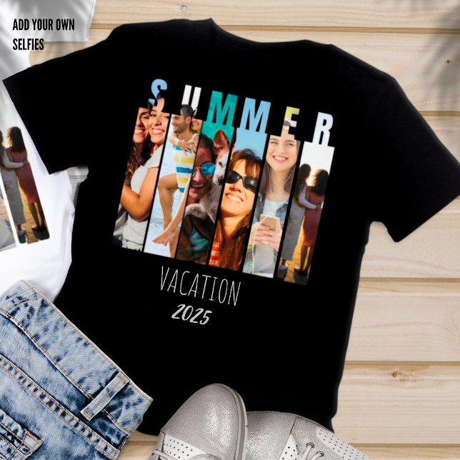 Fun Modern Selfie Collage 12 Foto Custom Memento T-Shirt (Von Creator hochgeladen)