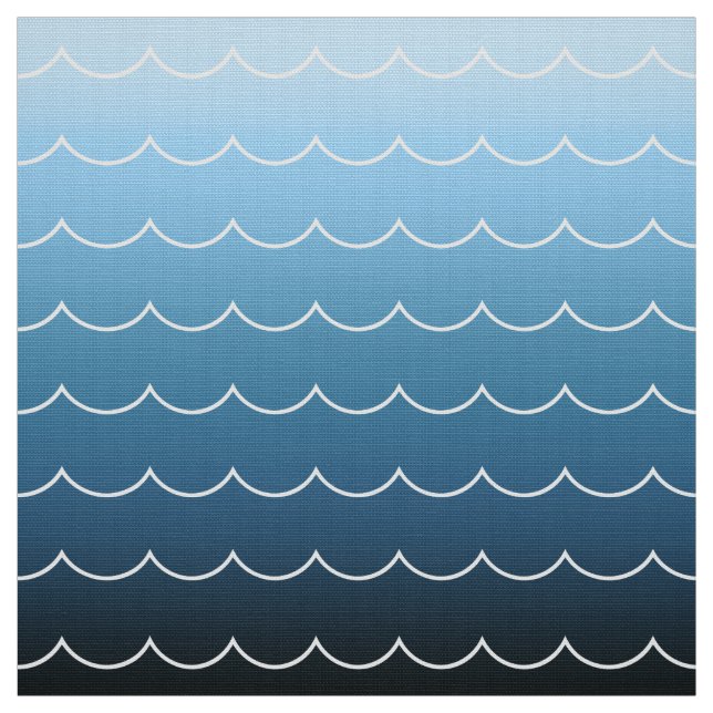 Fun Modern Wave Muster Blaue Gradient Stoff (Muster)