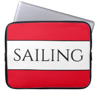 Fun Modern White Bold Red Trim SEGELN Streifen