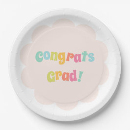 Fun Moderne farbenfrohe Glückwunsch Grad Pappteller