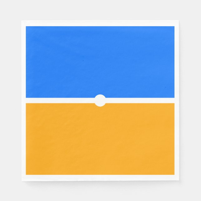 Fun Moderne, helle blaue goldene gelbe Farbblöcke Serviette (Vorderseite)